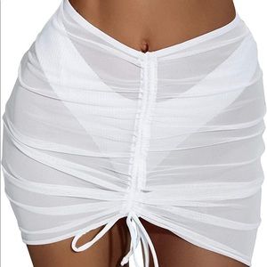 White bottom cover up for swim suit.